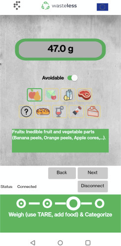 Mobile application screen